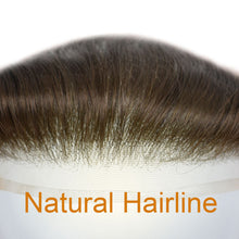 Load image into Gallery viewer, Gamay Hair Full Lace V Shape Mens Frontal Hairline Hairpiece Invisible Human Hair Piece Mens Frontal Hair Patch - E-wigs Gamaytoupee