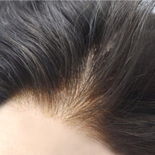 Load image into Gallery viewer, Gamay Hair Half  Lace Half Pu V Shape Mens Frontal Hairline Hairpiece Invisible Human Hair Piece Mens Frontal Hair Patch 6" - E-wigs Gamaytoupee