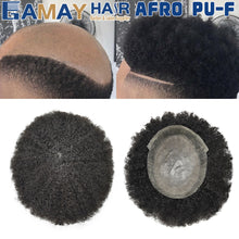 Load image into Gallery viewer, Gamay Hair Afro PU-F Afro Men's Toupee 100% Remy Human Hair Systems For Black Men Toupee African American Hair Units Kinky Curly Hair - E-wigs Gamaytoupee