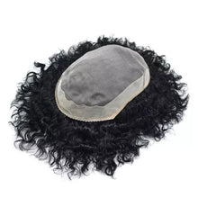 Load image into Gallery viewer, Gamay Hair Afro Ali-1 Fine Mono Toupee For Black Men 100% Human Hair Replacement System Durable Black Men Hair Unit For Thinning Hair - E-wigs Gamaytoupee