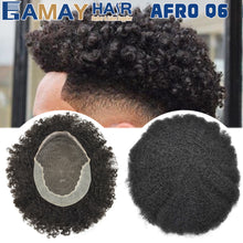 Load image into Gallery viewer, Gamay Hair  Afro Q6 Hair Units for Black Men French Lace Afro Toupee African American Kinky Curly Hair Unit - E-wigs Gamaytoupee