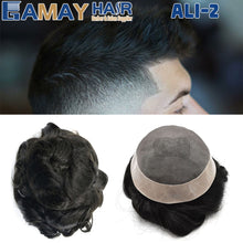 Load image into Gallery viewer, Gamay Hair Ali-2  Mens Toupee Fine Mono Lace Base Remy Human Hair System For Men Durable Hair Replacement System For Men - E-wigs Gamaytoupee