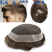 Cargar imagen en el visor de la galería, Gamay Hair D7-5 Toupee For Men French Lace Hair Replacement System Human Hair Pieces For Men Toupees For Hair Loss - E-wigs Gamaytoupee