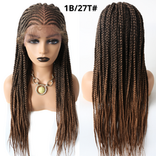 Load image into Gallery viewer, Gamay Hair LL603766A Lace Front Braided Wigs For Black Women With Baby Hair Cornrow Box Braid Wig 28" Hand Braided Wig Heat Friendly Synthetic Fiber Micro Braids Wig - E-wigs Gamaytoupee