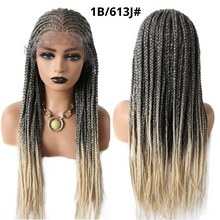 Load image into Gallery viewer, Gamay Hair LL603766A Lace Front Braided Wigs For Black Women With Baby Hair Cornrow Box Braid Wig 28" Hand Braided Wig Heat Friendly Synthetic Fiber Micro Braids Wig - E-wigs Gamaytoupee