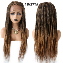 Load image into Gallery viewer, Gamay Hair LL603663A Box Braided Wig Kanekalon Synthetic Baby Hair Swiss Lace Front Glue-less Micro Hand Braided Heat Friendlly Fiber Swiss Lace Braided Wigs For Black Women - E-wigs Gamaytoupee