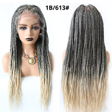 Load image into Gallery viewer, Gamay Hair LL603663A Box Braided Wig Kanekalon Synthetic Baby Hair Swiss Lace Front Glue-less Micro Hand Braided Heat Friendlly Fiber Swiss Lace Braided Wigs For Black Women - E-wigs Gamaytoupee
