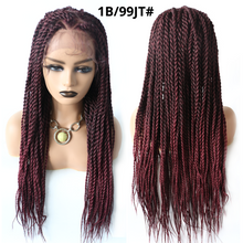 Load image into Gallery viewer, Gamay Hair LL603663A Box Braided Wig Kanekalon Synthetic Baby Hair Swiss Lace Front Glue-less Micro Hand Braided Heat Friendlly Fiber Swiss Lace Braided Wigs For Black Women - E-wigs Gamaytoupee