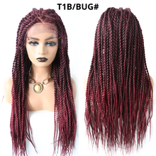 Load image into Gallery viewer, Gamay Hair LL603663A Box Braided Wig Kanekalon Synthetic Baby Hair Swiss Lace Front Glue-less Micro Hand Braided Heat Friendlly Fiber Swiss Lace Braided Wigs For Black Women - E-wigs Gamaytoupee
