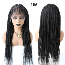 Load image into Gallery viewer, Gamay Hair LL603766A Lace Front Braided Wigs For Black Women With Baby Hair Cornrow Box Braid Wig 28" Hand Braided Wig Heat Friendly Synthetic Fiber Micro Braids Wig - E-wigs Gamaytoupee
