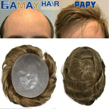 Load image into Gallery viewer, Gamay Hair PAPY Mens Toupee 0.12MM Clear Poly Hairpieces Remy Human Hair Units Durable Hair Replacement System For Men - E-wigs Gamaytoupee