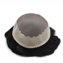 Load image into Gallery viewer, Gamay Hair Ali-1 Fine Mono Toupee For Men Human Hair System Lace Poly Skin NPU Around Mens Wigs Hair Pieces For Men - E-wigs Gamaytoupee