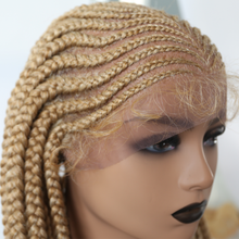 Load image into Gallery viewer, Gamay Hair LL603766A Lace Front Braided Wigs For Black Women With Baby Hair Cornrow Box Braid Wig 28" Hand Braided Wig Heat Friendly Synthetic Fiber Micro Braids Wig - E-wigs Gamaytoupee