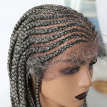 Load image into Gallery viewer, Gamay Hair LL603766A Lace Front Braided Wigs For Black Women With Baby Hair Cornrow Box Braid Wig 28" Hand Braided Wig Heat Friendly Synthetic Fiber Micro Braids Wig - E-wigs Gamaytoupee
