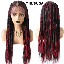 Load image into Gallery viewer, Gamay Hair LL603766A Lace Front Braided Wigs For Black Women With Baby Hair Cornrow Box Braid Wig 28" Hand Braided Wig Heat Friendly Synthetic Fiber Micro Braids Wig - E-wigs Gamaytoupee