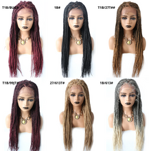 Load image into Gallery viewer, Gamay Hair LL603663A Box Braided Wig Kanekalon Synthetic Baby Hair Swiss Lace Front Glue-less Micro Hand Braided Heat Friendlly Fiber Swiss Lace Braided Wigs For Black Women - E-wigs Gamaytoupee