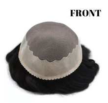 Load image into Gallery viewer, Gamay Hair Ali-1 Fine Mono Toupee For Men Human Hair System Lace Poly Skin NPU Around Mens Wigs Hair Pieces For Men - E-wigs Gamaytoupee