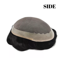 Load image into Gallery viewer, Gamay Hair Ali-1 Fine Mono Toupee For Men Human Hair System Lace Poly Skin NPU Around Mens Wigs Hair Pieces For Men - E-wigs Gamaytoupee