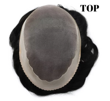 Load image into Gallery viewer, Gamay Hair Ali-1 Fine Mono Toupee For Men Human Hair System Lace Poly Skin NPU Around Mens Wigs Hair Pieces For Men - E-wigs Gamaytoupee