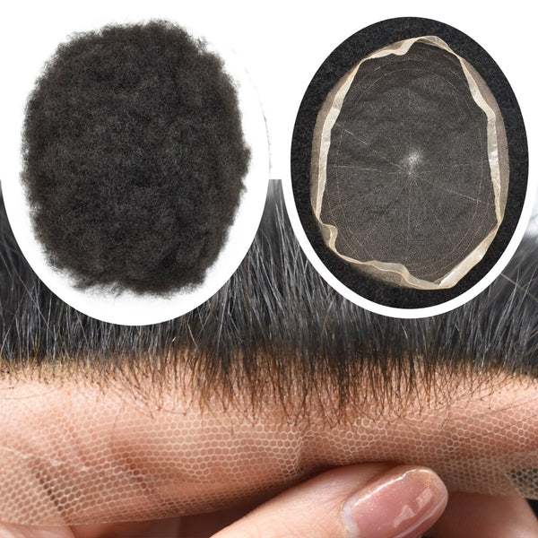 NEW ARRIVAL: FRENCH LACE AFRO MEN'S TOUPEE