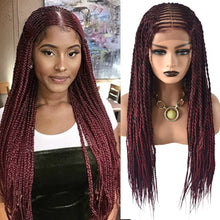 Cargar imagen en el visor de la galería, Gamay Hair LL603001G 31&quot; Long Braids Lace Front Wigs Hand Tied Heat Resistant Fiber Braided Box Braids Natural Looking 11&quot;x5.5&quot;For Black Women - E-wigs Gamaytoupee
