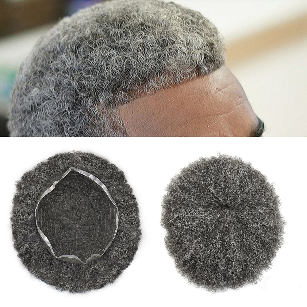 Gamay Hair Afro Toupee for Black Men Full Swiss Lace Hair Units African American Mens Hair System Kink Curly Wigs Units - E-wigs Gamaytoupee