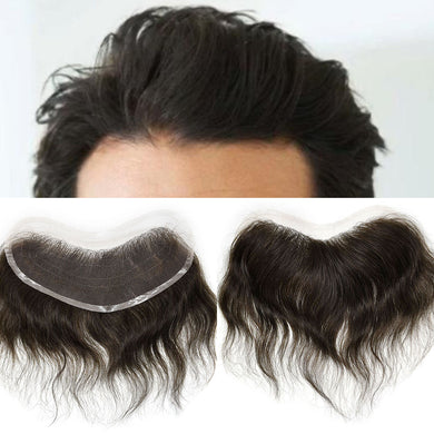 Gamay Hair Full Lace V Shape Mens Frontal Hairline Hairpiece Invisible Human Hair Piece Mens Frontal Hair Patch - E-wigs Gamaytoupee