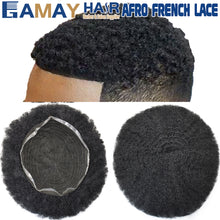 Load image into Gallery viewer, Gamay Hair Afro Toupee for Black Men Full Swiss Lace Hair Units African American Mens Hair System Kink Curly Wigs Units - E-wigs Gamaytoupee
