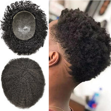 Lade das Bild in den Galerie-Viewer, Gamay Hair Afro Hair Units For Black Men Injected PU Afro Toupee 100% Real Human Hair Kinky Curly Hair Units African American Men&#39;s Hair System - E-wigs Gamaytoupee
