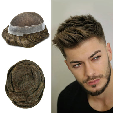 Gamay Hair AUSTRALIA Toupee for Men 100% Human Hair Replacement System Clear Poly Skin Around Invisable Hairline Mens Hairpieces - E-wigs Gamaytoupee