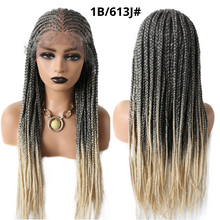 Cargar imagen en el visor de la galería, Gamay Hair LL603766A Lace Front Braided Wigs For Black Women With Baby Hair Cornrow Box Braid Wig 28&quot; Hand Braided Wig Heat Friendly Synthetic Fiber Micro Braids Wig - E-wigs Gamaytoupee
