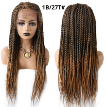 Carica l&#39;immagine nel visualizzatore di Gallery, Gamay Hair LL603663A Box Braided Wig Kanekalon Synthetic Baby Hair Swiss Lace Front Glue-less Micro Hand Braided Heat Friendlly Fiber Swiss Lace Braided Wigs For Black Women - E-wigs Gamaytoupee
