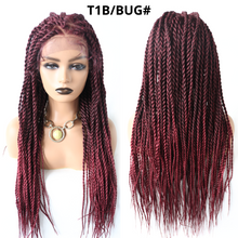 Cargar imagen en el visor de la galería, Gamay Hair LL603663A Box Braided Wig Kanekalon Synthetic Baby Hair Swiss Lace Front Glue-less Micro Hand Braided Heat Friendlly Fiber Swiss Lace Braided Wigs For Black Women - E-wigs Gamaytoupee
