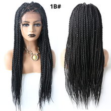 Cargar imagen en el visor de la galería, Gamay Hair LL603663A Box Braided Wig Kanekalon Synthetic Baby Hair Swiss Lace Front Glue-less Micro Hand Braided Heat Friendlly Fiber Swiss Lace Braided Wigs For Black Women - E-wigs Gamaytoupee
