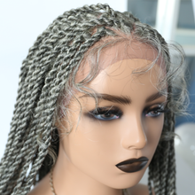 Cargar imagen en el visor de la galería, Gamay Hair LL603663A Box Braided Wig Kanekalon Synthetic Baby Hair Swiss Lace Front Glue-less Micro Hand Braided Heat Friendlly Fiber Swiss Lace Braided Wigs For Black Women - E-wigs Gamaytoupee
