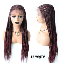 Carica l&#39;immagine nel visualizzatore di Gallery, Gamay Hair LL603766A Lace Front Braided Wigs For Black Women With Baby Hair Cornrow Box Braid Wig 28&quot; Hand Braided Wig Heat Friendly Synthetic Fiber Micro Braids Wig - E-wigs Gamaytoupee
