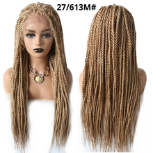 Carica l&#39;immagine nel visualizzatore di Gallery, Gamay Hair LL603663A Box Braided Wig Kanekalon Synthetic Baby Hair Swiss Lace Front Glue-less Micro Hand Braided Heat Friendlly Fiber Swiss Lace Braided Wigs For Black Women - E-wigs Gamaytoupee
