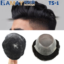 Load image into Gallery viewer, Gamay Hair TS-1 Fine Mono Mens Toupee 100% Remy Human Hair Piece Thin Skin Around Hair Replacement System Toupees For Men - E-wigs Gamaytoupee
