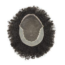 Load image into Gallery viewer, Gamay Hair  Afro Q6 Hair Units for Black Men French Lace Afro Toupee African American Kinky Curly Hair Unit - E-wigs Gamaytoupee
