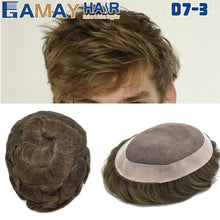 Cargar imagen en el visor de la galería, Gamay Hair Long-Lasting Men&#39;s Toupee D7-3 - Fine Mono Design, 100% Human Hair, All-Around Polycoating - E-wigs Gamaytoupee
