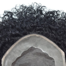 Lade das Bild in den Galerie-Viewer, Gamay Hair Afro Ali-1 Fine Mono Toupee For Black Men 100% Human Hair Replacement System Durable Black Men Hair Unit For Thinning Hair - E-wigs Gamaytoupee
