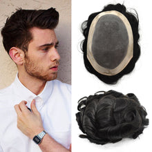 Cargar imagen en el visor de la galería, Gamay Hair Long-Lasting Men&#39;s Toupee D7-3 - Fine Mono Design, 100% Human Hair, All-Around Polycoating - E-wigs Gamaytoupee
