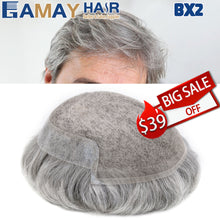 Cargar imagen en el visor de la galería, Gamay Hair BX2 Mens Toupee- Premium Men&#39;s Hair System with French Lace Front and Natural Hairline - E-wigs Gamaytoupee
