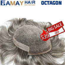 Charger l&#39;image dans la galerie, Gamay Hair OCTAGON Men&#39;s Toupee,Human Hair System with French Lace and Poly Coating for Natural Look and Durability - E-wigs Gamaytoupee
