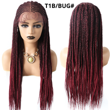 Carica l&#39;immagine nel visualizzatore di Gallery, Gamay Hair LL603766A Lace Front Braided Wigs For Black Women With Baby Hair Cornrow Box Braid Wig 28&quot; Hand Braided Wig Heat Friendly Synthetic Fiber Micro Braids Wig - E-wigs Gamaytoupee
