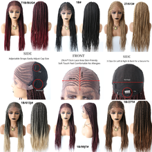 Cargar imagen en el visor de la galería, Gamay Hair LL603766A Lace Front Braided Wigs For Black Women With Baby Hair Cornrow Box Braid Wig 28&quot; Hand Braided Wig Heat Friendly Synthetic Fiber Micro Braids Wig - E-wigs Gamaytoupee
