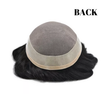 Cargar imagen en el visor de la galería, Gamay Hair Ali-1 Fine Mono Toupee For Men Human Hair System Lace Poly Skin NPU Around Mens Wigs Hair Pieces For Men - E-wigs Gamaytoupee
