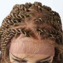 Cargar imagen en el visor de la galería, Gamay Hair LL603663A Box Braided Wig Kanekalon Synthetic Baby Hair Swiss Lace Front Glue-less Micro Hand Braided Heat Friendlly Fiber Swiss Lace Braided Wigs For Black Women - E-wigs Gamaytoupee
